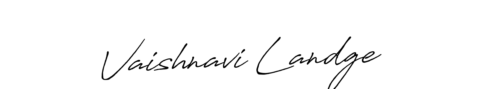 Also You can easily find your signature by using the search form. We will create Vaishnavi Landge name handwritten signature images for you free of cost using Antro_Vectra_Bolder sign style. Vaishnavi Landge signature style 7 images and pictures png