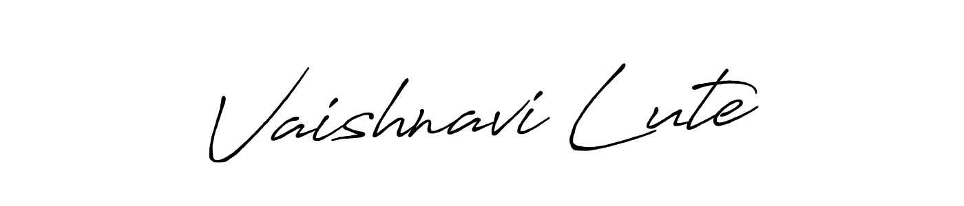 Antro_Vectra_Bolder is a professional signature style that is perfect for those who want to add a touch of class to their signature. It is also a great choice for those who want to make their signature more unique. Get Vaishnavi Lute name to fancy signature for free. Vaishnavi Lute signature style 7 images and pictures png