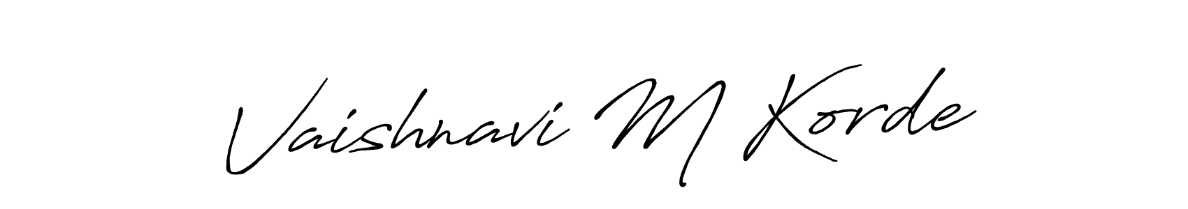 Vaishnavi M Korde stylish signature style. Best Handwritten Sign (Antro_Vectra_Bolder) for my name. Handwritten Signature Collection Ideas for my name Vaishnavi M Korde. Vaishnavi M Korde signature style 7 images and pictures png