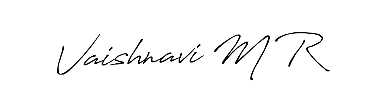 Use a signature maker to create a handwritten signature online. With this signature software, you can design (Antro_Vectra_Bolder) your own signature for name Vaishnavi M R. Vaishnavi M R signature style 7 images and pictures png