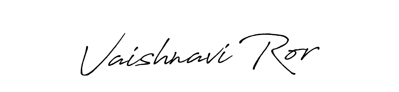 How to make Vaishnavi Ror name signature. Use Antro_Vectra_Bolder style for creating short signs online. This is the latest handwritten sign. Vaishnavi Ror signature style 7 images and pictures png