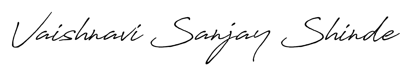 Looking for an artistic signature for Vaishnavi Sanjay Shinde? The Antro_Vectra_Bolder calligraphy style gives a sophisticated flow suitable for business cards and emails. Vaishnavi Sanjay Shinde signature style 7 images and pictures png