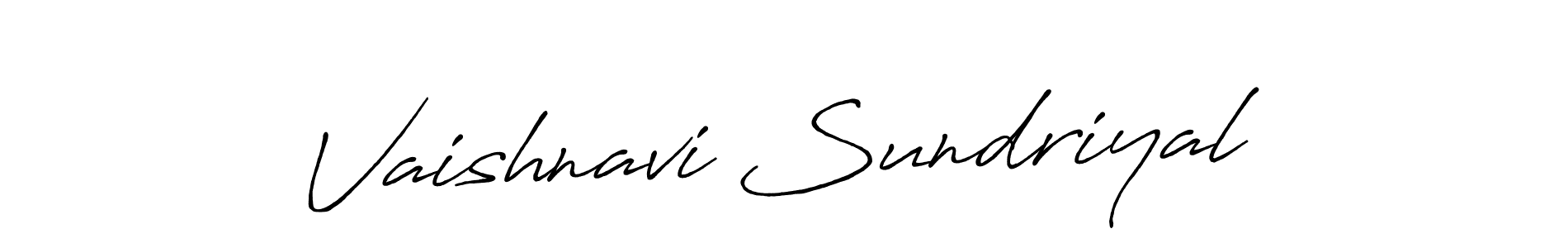 Make a beautiful signature design for name Vaishnavi Sundriyal. With this signature (Antro_Vectra_Bolder) style, you can create a handwritten signature for free. Vaishnavi Sundriyal signature style 7 images and pictures png