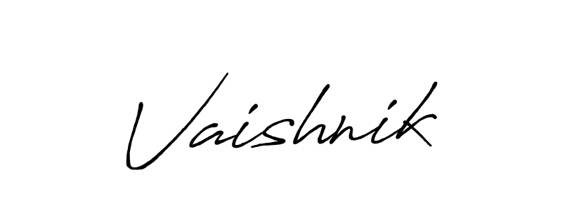 Use a signature maker to create a handwritten signature online. With this signature software, you can design (Antro_Vectra_Bolder) your own signature for name Vaishnik. Vaishnik signature style 7 images and pictures png