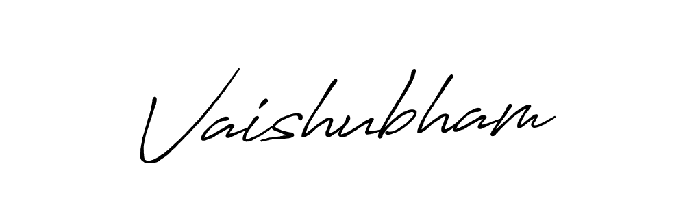 Vaishubham stylish signature style. Best Handwritten Sign (Antro_Vectra_Bolder) for my name. Handwritten Signature Collection Ideas for my name Vaishubham. Vaishubham signature style 7 images and pictures png