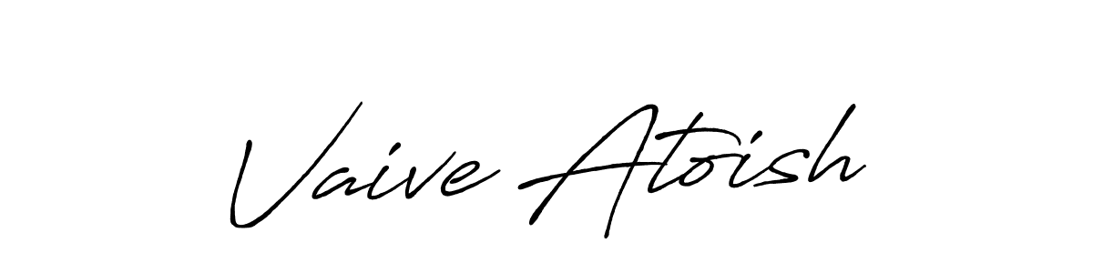 How to make Vaive Atoish name signature. Use Antro_Vectra_Bolder style for creating short signs online. This is the latest handwritten sign. Vaive Atoish signature style 7 images and pictures png