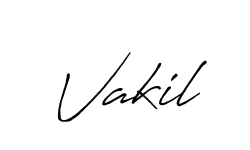 Design your own signature with our free online signature maker. With this signature software, you can create a handwritten (Antro_Vectra_Bolder) signature for name Vakil. Vakil signature style 7 images and pictures png