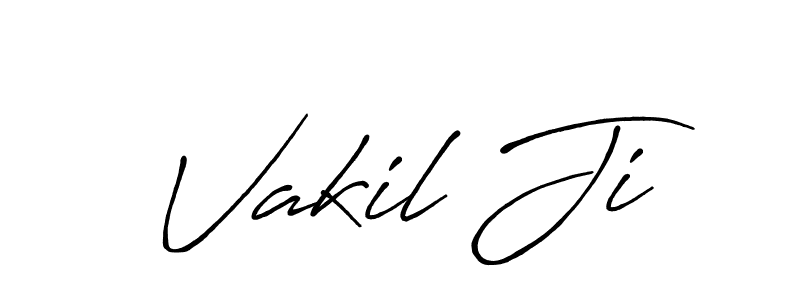 Design your own signature with our free online signature maker. With this signature software, you can create a handwritten (Antro_Vectra_Bolder) signature for name Vakil Ji. Vakil Ji signature style 7 images and pictures png