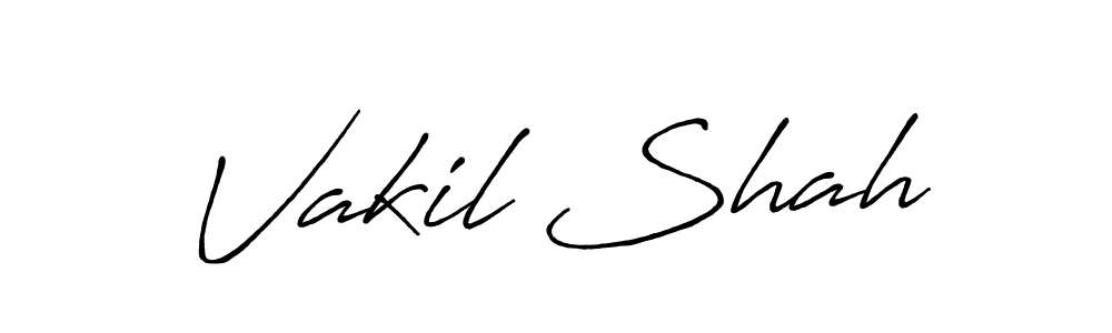 Use a signature maker to create a handwritten signature online. With this signature software, you can design (Antro_Vectra_Bolder) your own signature for name Vakil Shah. Vakil Shah signature style 7 images and pictures png