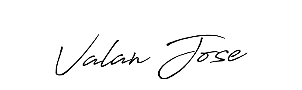 Create a beautiful signature design for name Valan Jose. With this signature (Antro_Vectra_Bolder) fonts, you can make a handwritten signature for free. Valan Jose signature style 7 images and pictures png