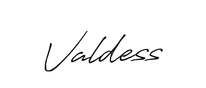 Use a signature maker to create a handwritten signature online. With this signature software, you can design (Antro_Vectra_Bolder) your own signature for name Valdess. Valdess signature style 7 images and pictures png