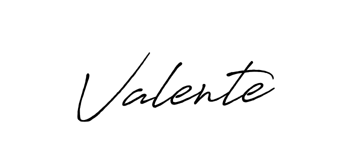How to make Valente name signature. Use Antro_Vectra_Bolder style for creating short signs online. This is the latest handwritten sign. Valente signature style 7 images and pictures png