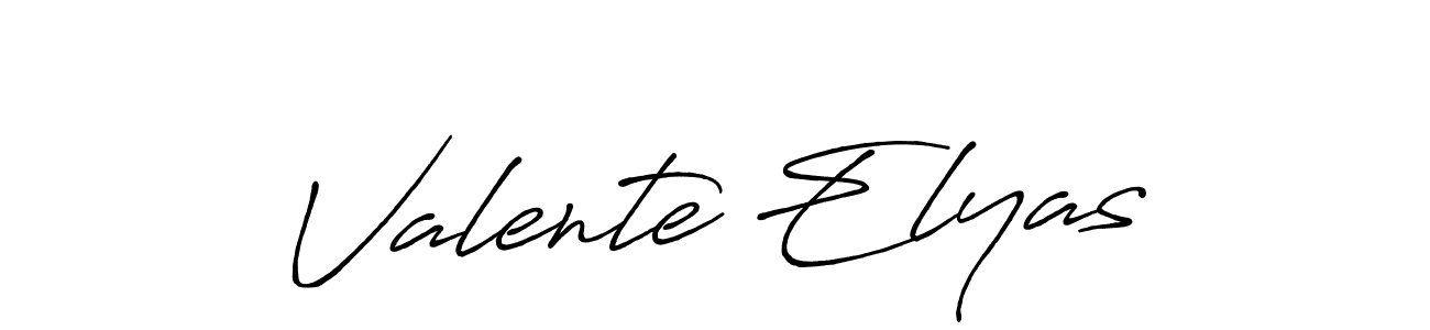 Make a beautiful signature design for name Valente Elyas. With this signature (Antro_Vectra_Bolder) style, you can create a handwritten signature for free. Valente Elyas signature style 7 images and pictures png