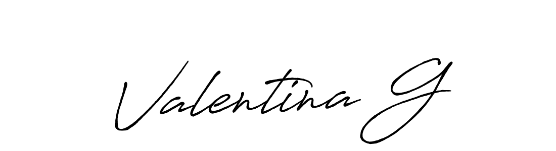 The best way (Antro_Vectra_Bolder) to make a short signature is to pick only two or three words in your name. The name Valentina G include a total of six letters. For converting this name. Valentina G signature style 7 images and pictures png
