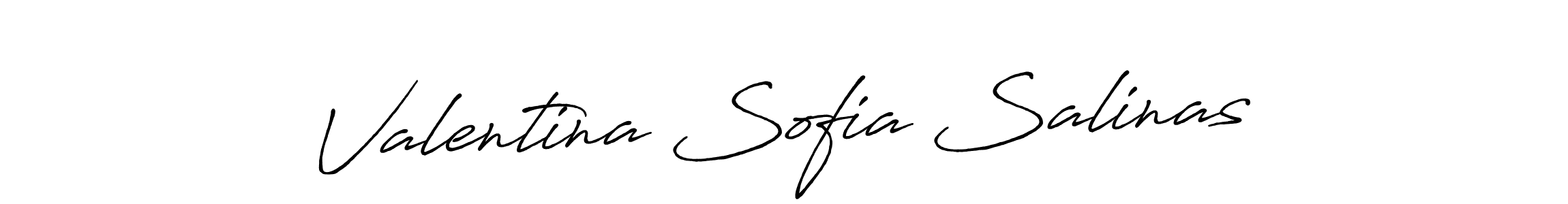 Create a beautiful signature design for name Valentina Sofia Salinas. With this signature (Antro_Vectra_Bolder) fonts, you can make a handwritten signature for free. Valentina Sofia Salinas signature style 7 images and pictures png