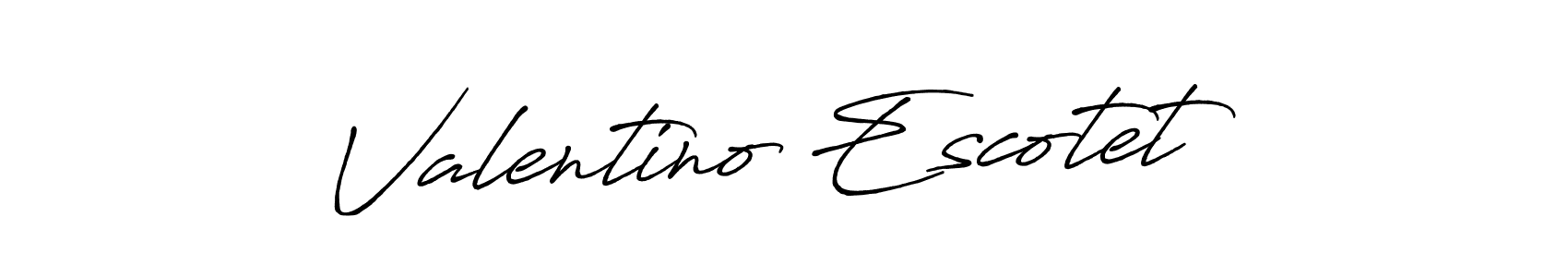 Make a beautiful signature design for name Valentino Escotet. With this signature (Antro_Vectra_Bolder) style, you can create a handwritten signature for free. Valentino Escotet signature style 7 images and pictures png