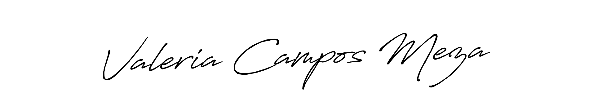 Make a beautiful signature design for name Valeria Campos Meza. With this signature (Antro_Vectra_Bolder) style, you can create a handwritten signature for free. Valeria Campos Meza signature style 7 images and pictures png
