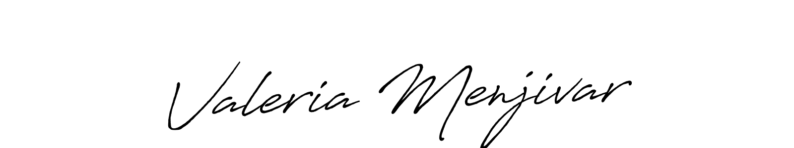 How to make Valeria Menjivar name signature. Use Antro_Vectra_Bolder style for creating short signs online. This is the latest handwritten sign. Valeria Menjivar signature style 7 images and pictures png