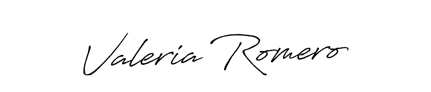 Create a beautiful signature design for name Valeria Romero. With this signature (Antro_Vectra_Bolder) fonts, you can make a handwritten signature for free. Valeria Romero signature style 7 images and pictures png