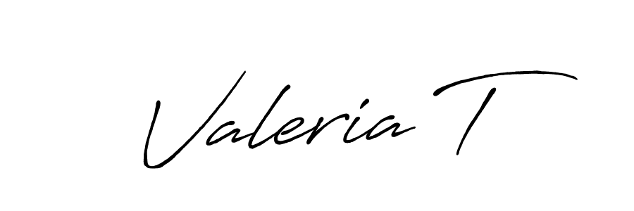 Make a beautiful signature design for name Valeria T. With this signature (Antro_Vectra_Bolder) style, you can create a handwritten signature for free. Valeria T signature style 7 images and pictures png