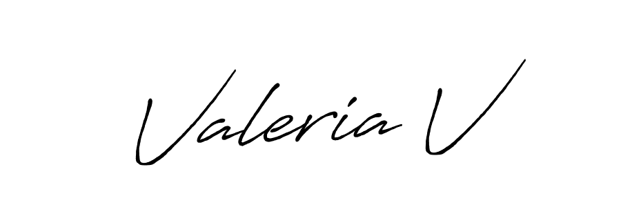Design your own signature with our free online signature maker. With this signature software, you can create a handwritten (Antro_Vectra_Bolder) signature for name Valeria V. Valeria V signature style 7 images and pictures png