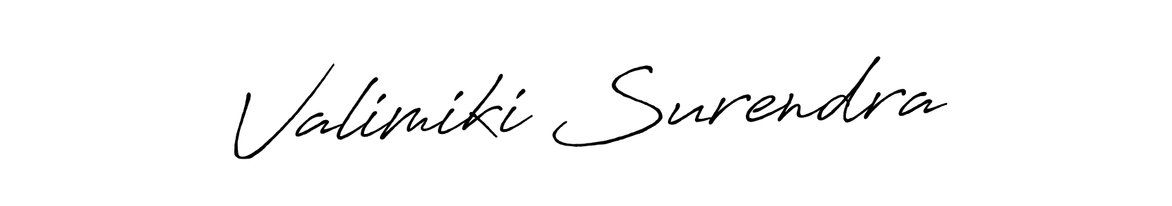 How to make Valimiki Surendra name signature. Use Antro_Vectra_Bolder style for creating short signs online. This is the latest handwritten sign. Valimiki Surendra signature style 7 images and pictures png