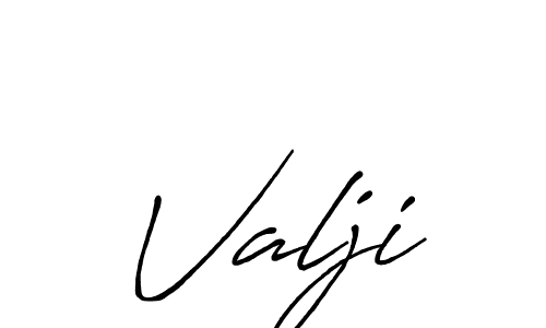 Valji stylish signature style. Best Handwritten Sign (Antro_Vectra_Bolder) for my name. Handwritten Signature Collection Ideas for my name Valji. Valji signature style 7 images and pictures png