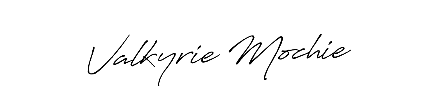 Create a beautiful signature design for name Valkyrie Mochie. With this signature (Antro_Vectra_Bolder) fonts, you can make a handwritten signature for free. Valkyrie Mochie signature style 7 images and pictures png