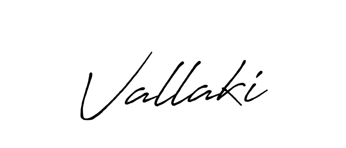 Create a beautiful signature design for name Vallaki. With this signature (Antro_Vectra_Bolder) fonts, you can make a handwritten signature for free. Vallaki signature style 7 images and pictures png