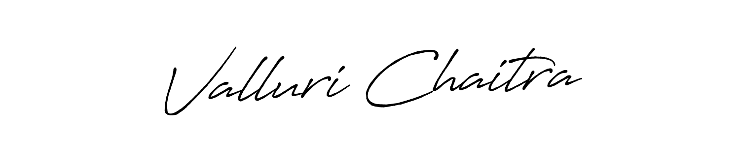 Create a beautiful signature design for name Valluri Chaitra. With this signature (Antro_Vectra_Bolder) fonts, you can make a handwritten signature for free. Valluri Chaitra signature style 7 images and pictures png