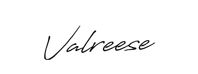 Valreese stylish signature style. Best Handwritten Sign (Antro_Vectra_Bolder) for my name. Handwritten Signature Collection Ideas for my name Valreese. Valreese signature style 7 images and pictures png