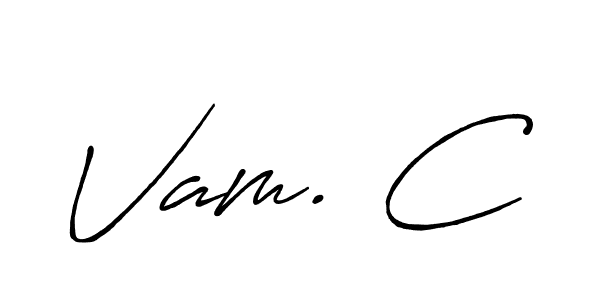 Create a beautiful signature design for name Vam. C. With this signature (Antro_Vectra_Bolder) fonts, you can make a handwritten signature for free. Vam. C signature style 7 images and pictures png