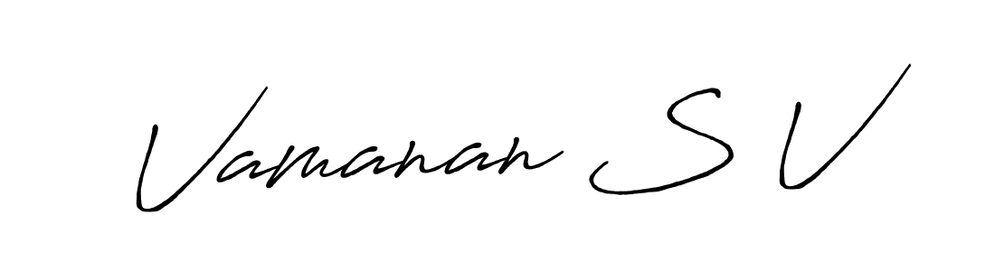 How to make Vamanan S V signature? Antro_Vectra_Bolder is a professional autograph style. Create handwritten signature for Vamanan S V name. Vamanan S V signature style 7 images and pictures png