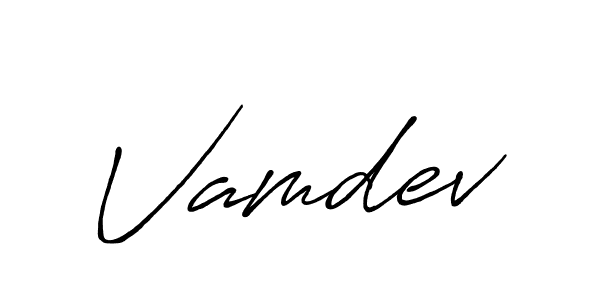 Create a beautiful signature design for name Vamdev. With this signature (Antro_Vectra_Bolder) fonts, you can make a handwritten signature for free. Vamdev signature style 7 images and pictures png