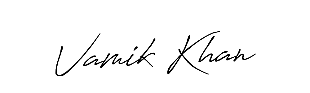if you are searching for the best signature style for your name Vamik Khan. so please give up your signature search. here we have designed multiple signature styles  using Antro_Vectra_Bolder. Vamik Khan signature style 7 images and pictures png