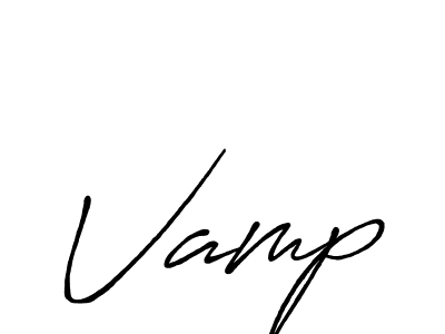 Use a signature maker to create a handwritten signature online. With this signature software, you can design (Antro_Vectra_Bolder) your own signature for name Vamp. Vamp signature style 7 images and pictures png