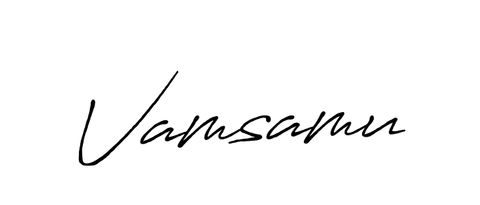 Vamsamu stylish signature style. Best Handwritten Sign (Antro_Vectra_Bolder) for my name. Handwritten Signature Collection Ideas for my name Vamsamu. Vamsamu signature style 7 images and pictures png