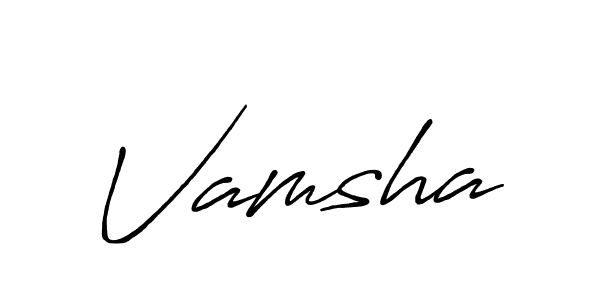 Make a beautiful signature design for name Vamsha. With this signature (Antro_Vectra_Bolder) style, you can create a handwritten signature for free. Vamsha signature style 7 images and pictures png