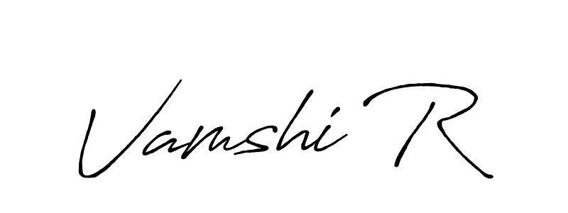 How to make Vamshi R name signature. Use Antro_Vectra_Bolder style for creating short signs online. This is the latest handwritten sign. Vamshi R signature style 7 images and pictures png