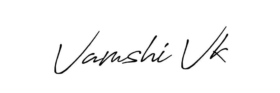 Vamshi Vk stylish signature style. Best Handwritten Sign (Antro_Vectra_Bolder) for my name. Handwritten Signature Collection Ideas for my name Vamshi Vk. Vamshi Vk signature style 7 images and pictures png