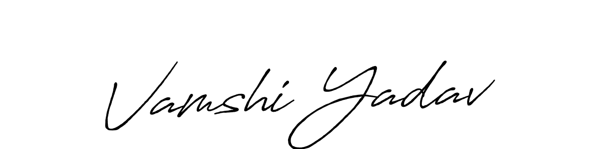 Design your own signature with our free online signature maker. With this signature software, you can create a handwritten (Antro_Vectra_Bolder) signature for name Vamshi Yadav. Vamshi Yadav signature style 7 images and pictures png
