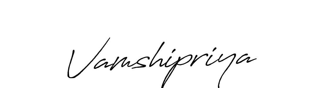 Use a signature maker to create a handwritten signature online. With this signature software, you can design (Antro_Vectra_Bolder) your own signature for name Vamshipriya. Vamshipriya signature style 7 images and pictures png