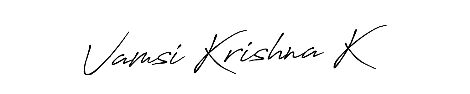 It looks lik you need a new signature style for name Vamsi Krishna K. Design unique handwritten (Antro_Vectra_Bolder) signature with our free signature maker in just a few clicks. Vamsi Krishna K signature style 7 images and pictures png