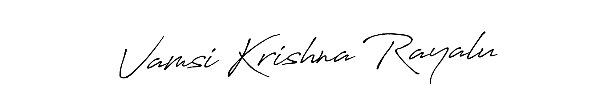 How to make Vamsi Krishna Rayalu name signature. Use Antro_Vectra_Bolder style for creating short signs online. This is the latest handwritten sign. Vamsi Krishna Rayalu signature style 7 images and pictures png