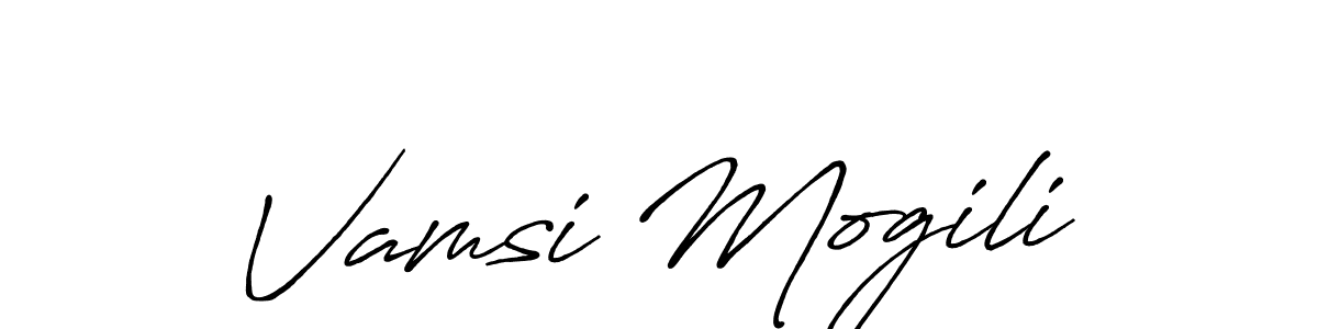 It looks lik you need a new signature style for name Vamsi Mogili. Design unique handwritten (Antro_Vectra_Bolder) signature with our free signature maker in just a few clicks. Vamsi Mogili signature style 7 images and pictures png