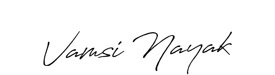 How to make Vamsi Nayak name signature. Use Antro_Vectra_Bolder style for creating short signs online. This is the latest handwritten sign. Vamsi Nayak signature style 7 images and pictures png