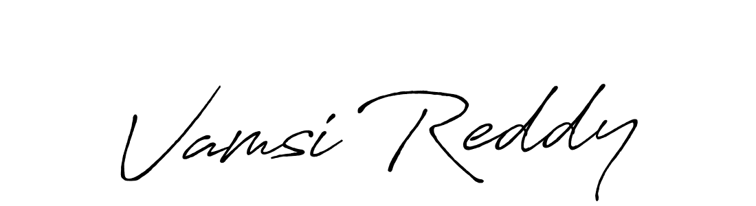 Make a beautiful signature design for name Vamsi Reddy. With this signature (Antro_Vectra_Bolder) style, you can create a handwritten signature for free. Vamsi Reddy signature style 7 images and pictures png