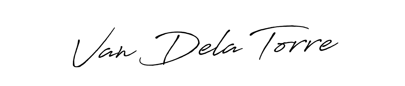 Van Dela Torre stylish signature style. Best Handwritten Sign (Antro_Vectra_Bolder) for my name. Handwritten Signature Collection Ideas for my name Van Dela Torre. Van Dela Torre signature style 7 images and pictures png
