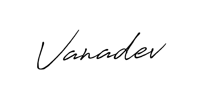 How to make Vanadev name signature. Use Antro_Vectra_Bolder style for creating short signs online. This is the latest handwritten sign. Vanadev signature style 7 images and pictures png