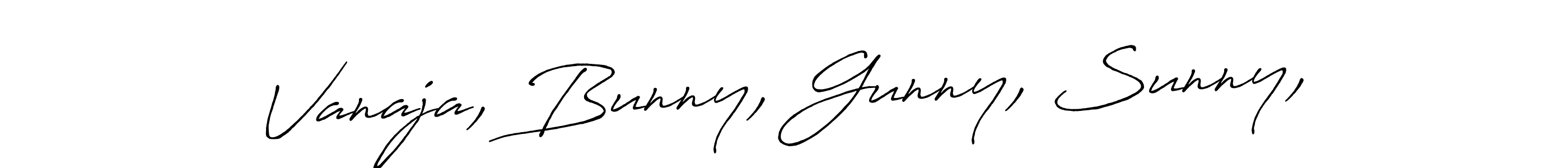 Also You can easily find your signature by using the search form. We will create Vanaja, Bunny, Gunny, Sunny, name handwritten signature images for you free of cost using Antro_Vectra_Bolder sign style. Vanaja, Bunny, Gunny, Sunny, signature style 7 images and pictures png